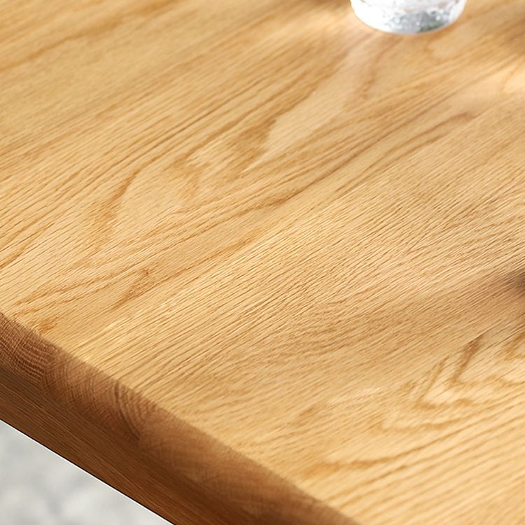 Square Wood Color Dining Table Oak Solid Wood Table Industrial with 4 Legs