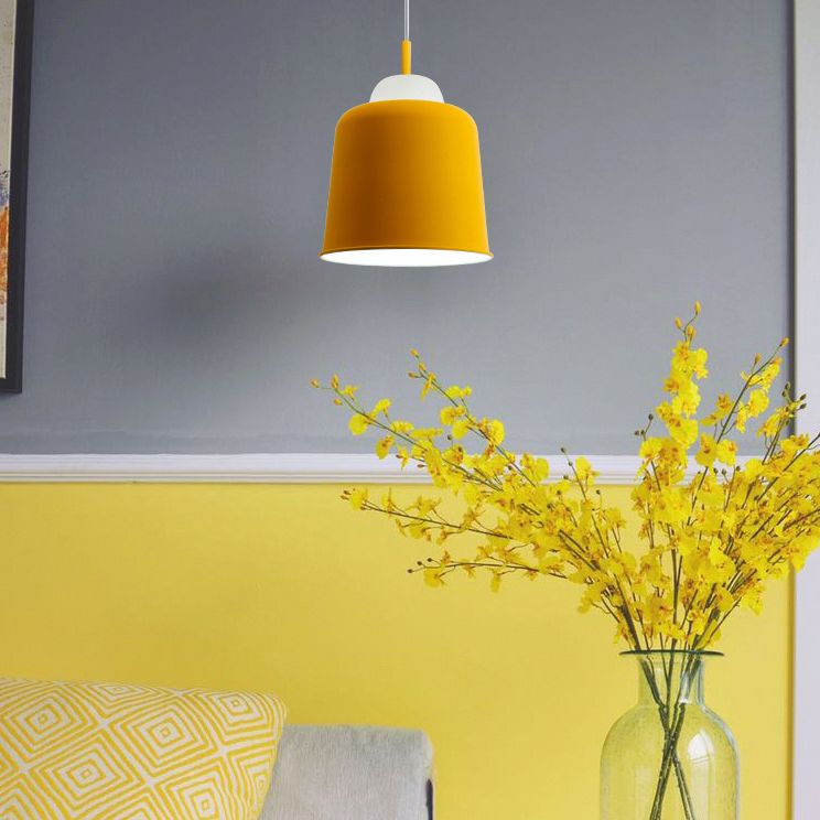 Tasse de boutique en tissu Shade Pendante Metal 1 tête Macaron Loft Hauteur Réglable Hanging Light