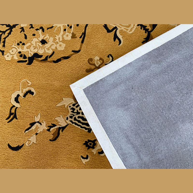 Red Living Room Area Carpet Shabby Chic Antique Pattern Area Rug Polyester Non-Slip Rug