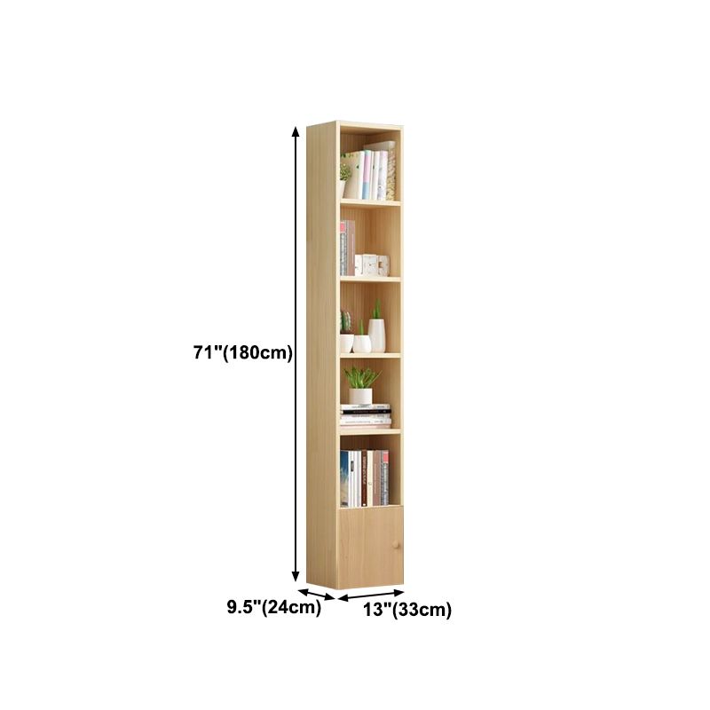 Scandinavian Pine Standard Bookshelf Vertical Closed Back Bookshelf for Living Room