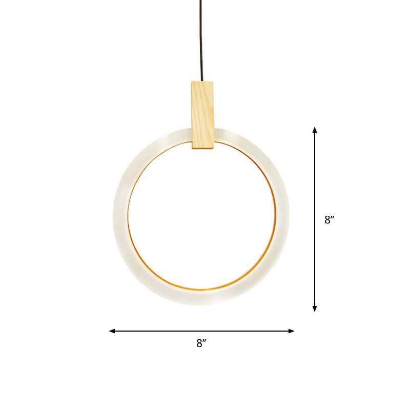 1/3-Licht-Schlafzimmer-Suspension Anhänger mit Ring Acrylschatten weiß hängende Deckenleuchte, 8 "/12"/16 "Dia