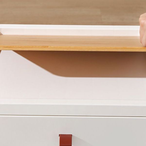 Contemporary Storage Cabinet with Legs White Cabinet with Drawers