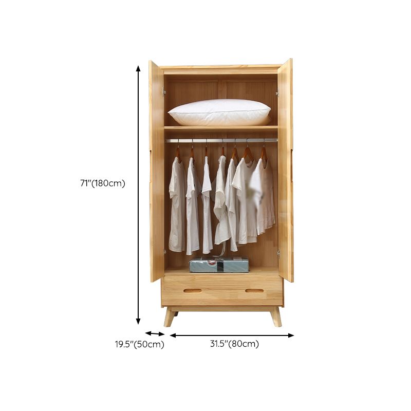 Modern Coat Locker Wooden High Gloss 1-Drawer Kid's Wardrobe