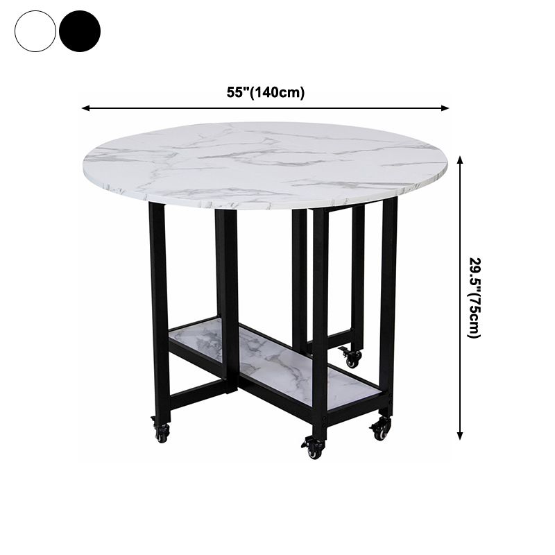 Mid-Century Round MDF Dining Table Standard Dining Table for Kitchen