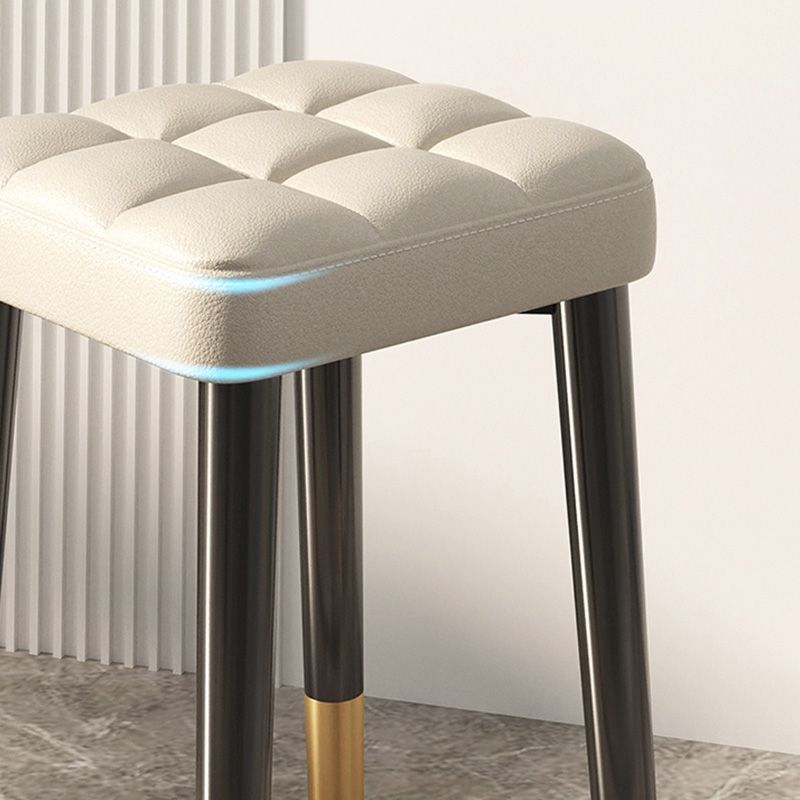 Water Resistant Ottoman Square Metal Frame Fabric Tufted Standard