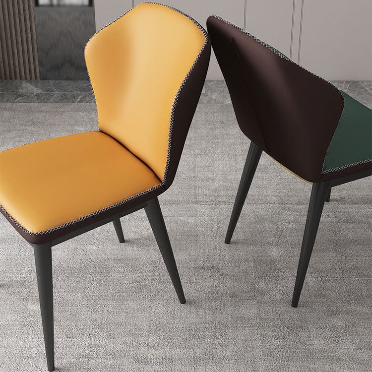Modern Polyurethane Dining Chair 17'' Wide Wingback Side Chair for Home Use