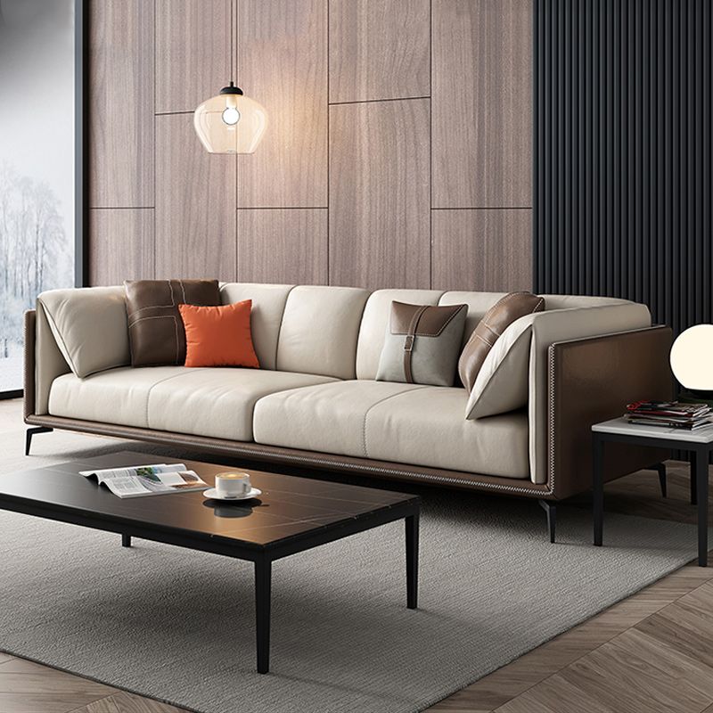 Transitional Modern Cushions Sofa 27.6"High Pillow Top Arm Sofa, Beige
