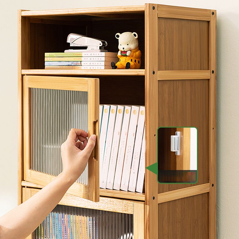 Scandinavian Accent Cabinet with Grooves Doors and Straight Legs