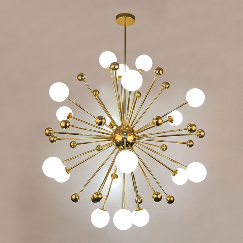 Glazen gouden hanglamp in moderne luxe stijl elektroplate ijzer kroonluchter voor eetkamer