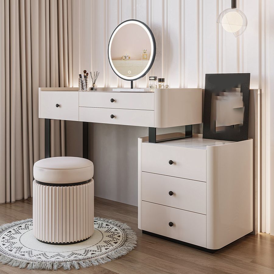 Contemporary Bedroom Makeup Vanity Desk Table Stone Vanity Dressing Table with Drawer