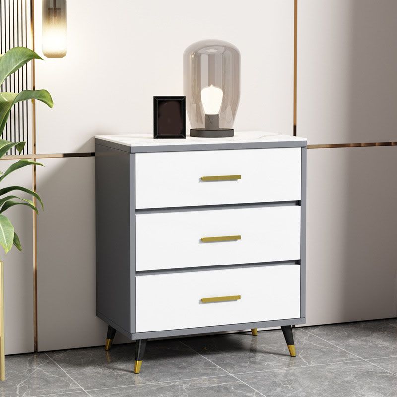 Glam 16" Wide Chest Bedroom Stone Storage Chest with Drawers