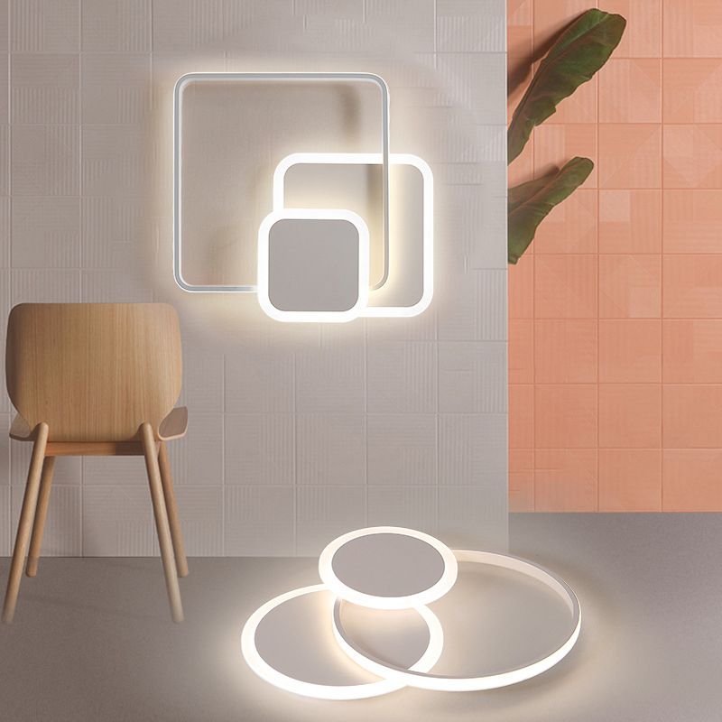 Moderne Eenvoud Acryl Flush Mount Lamps Slaapkamer Flush Mount Plafond Licht in Zwart