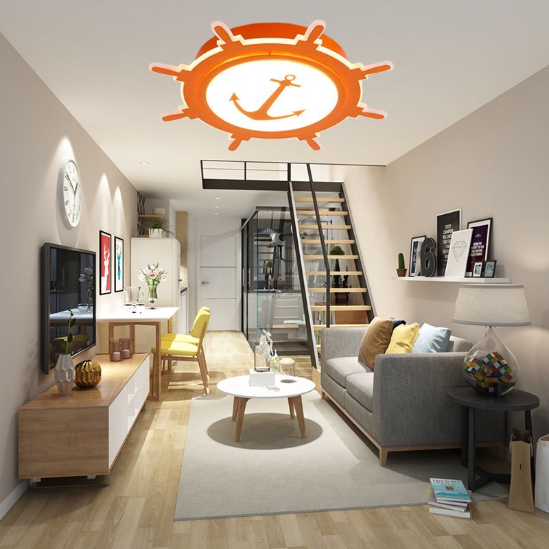 Ruder und Anker Flushmount Licht nautischen Stil Acryl Deckenleuchte für Teen
