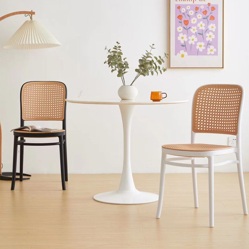 Scandinavian Plastic Barstool Plastic Furniture Rectangle Seat in Matte Finish