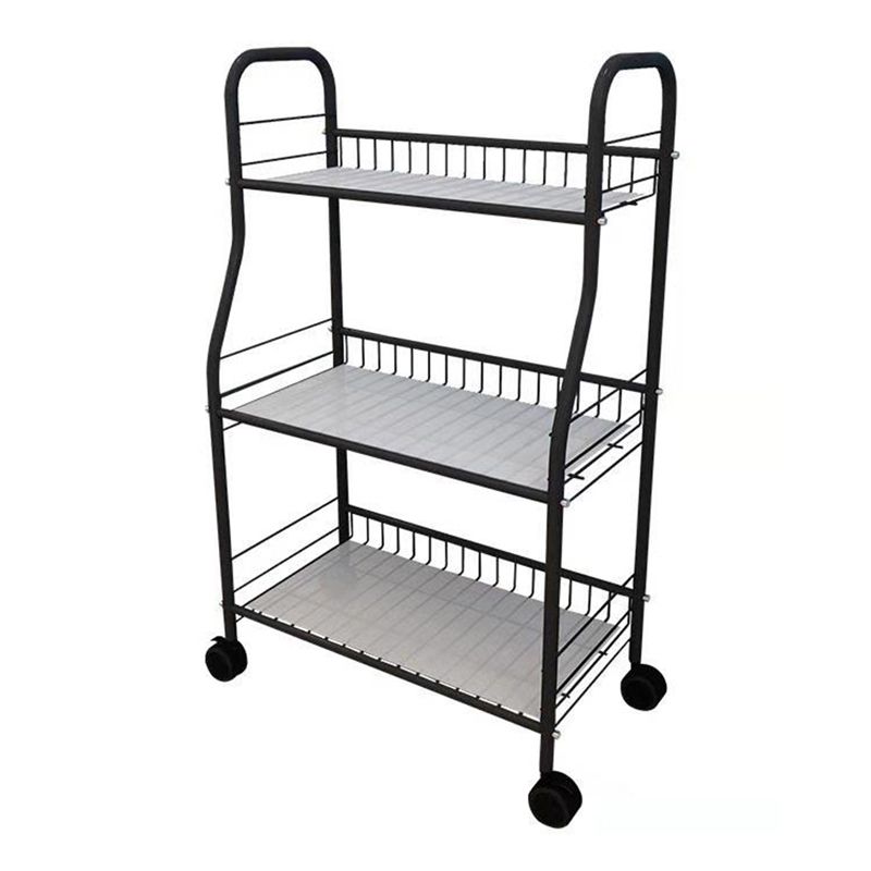 Industrial Style Steel Bookshelf Open Shelf Bookcase with Caster Wheels