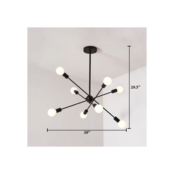 Lampadario a bulbo lampadario a sospensione in metallo vintage lampadario a sospensione in nero