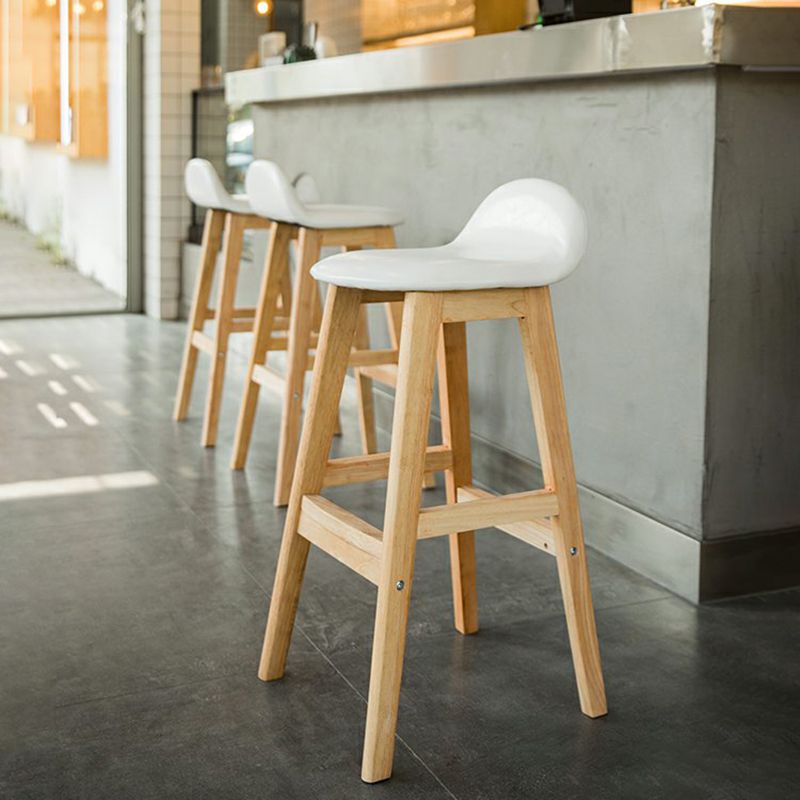 Eigentijdse leren massief houten barkrukken, binnenbarkruk met lage rugleuning