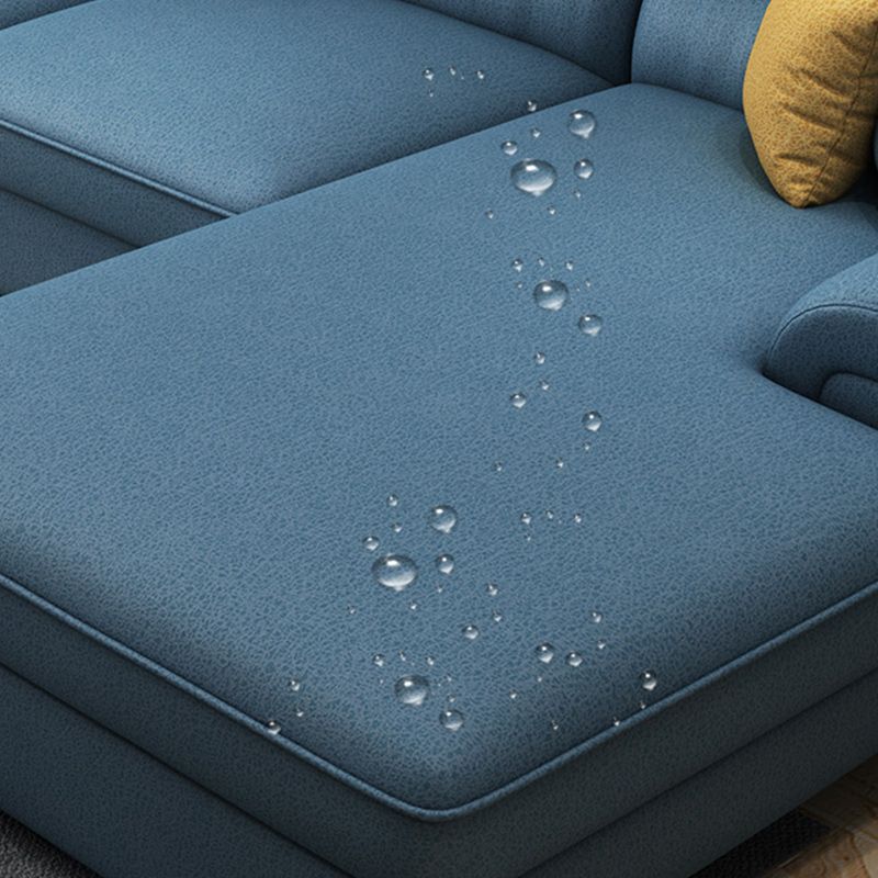 L-Shape High Back Pillow Top Arm Sectional with Slipcovered for Living Room