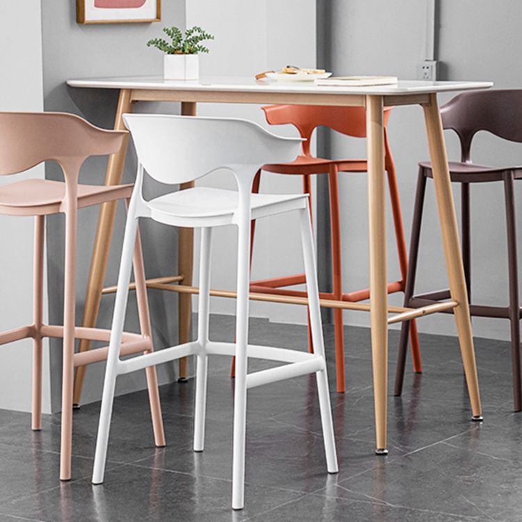 Nordic Stackable Bar-stool Plastic Counter Bar Stool with Plastic Legs for Home