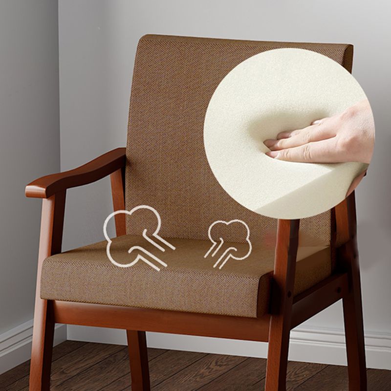 Mid-century Modern Rubberwood Solid Wood Frame Basic Four Leg Accent Armchair