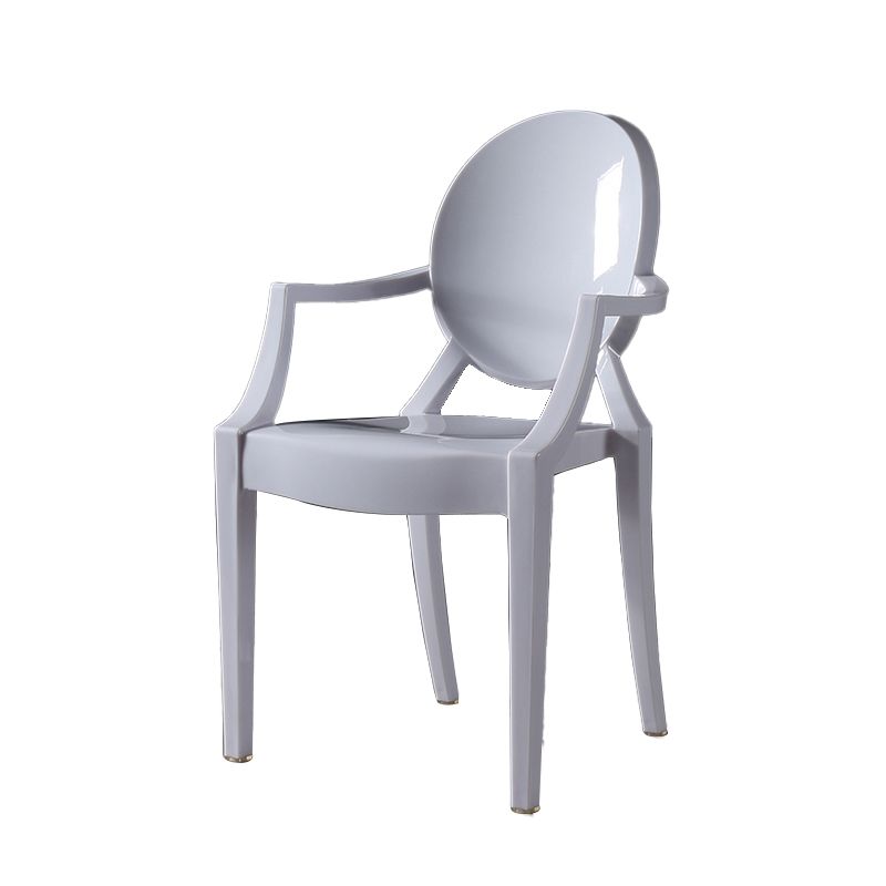 Silla lateral de comedor de plástico de estilo nórdico, sillas laterales con brazo para cocina