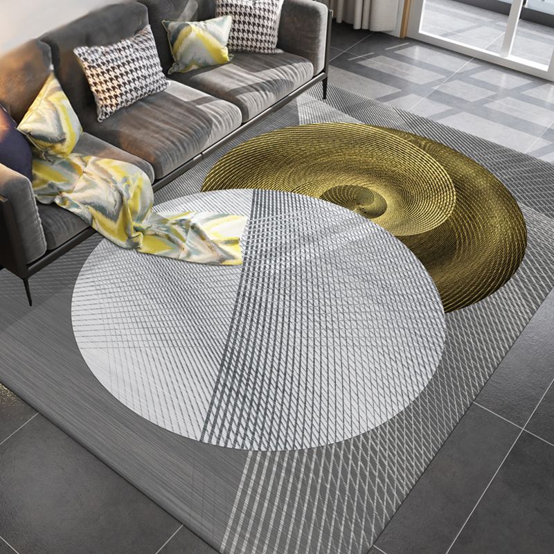 Multicolor Geometric Pattern Rug Polyester Modernism Rug Washable Anti-Slip Pet Friendly Area Rug for Study
