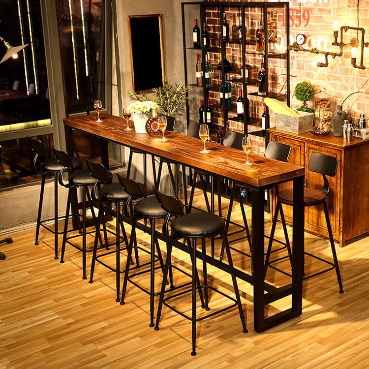Industrial Style Bar Table Set 1/2/6/11 Pieces Solid Wood Rectangle Table and Stool Set