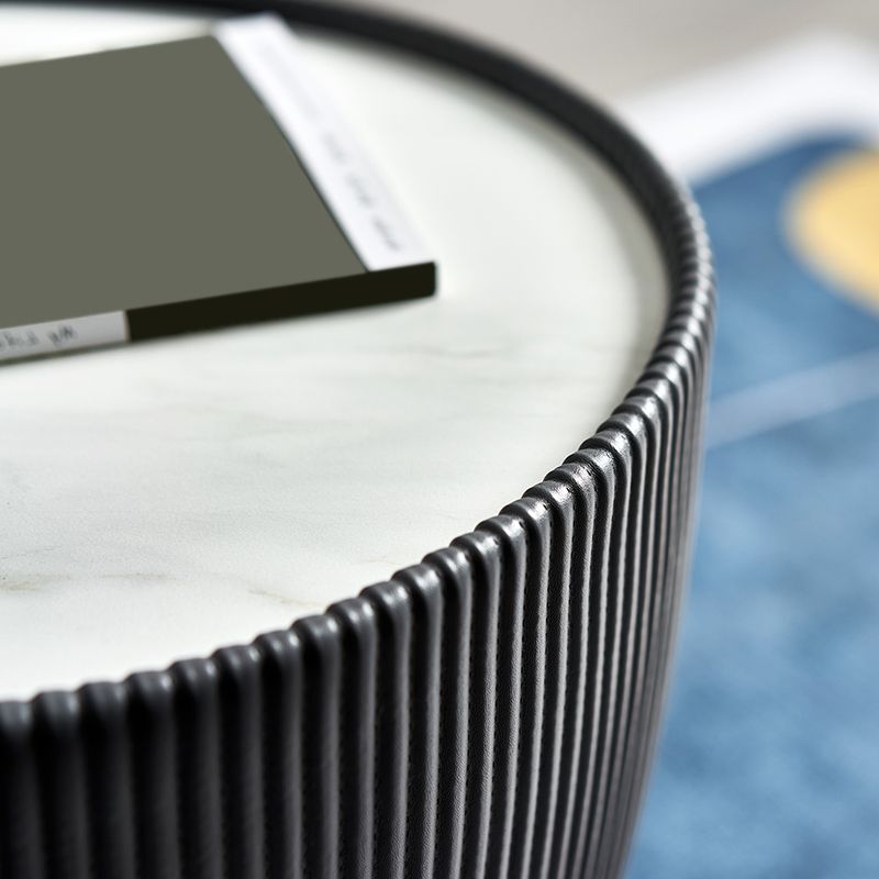 Round Slate Coffee Cocktail Table Abstract Coffee or End Table