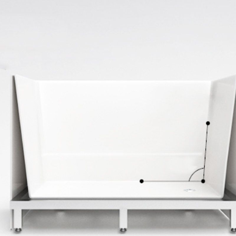 Modern Rectangle White Acrylic Bathtub Back to Wall with Drain Bath Tub