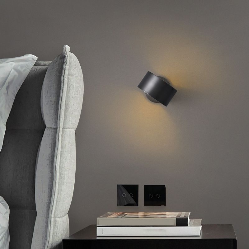 Solid Brass Drum 1 - Light Wall Sconce in Black / Gold Finish Wall Mounted Fixture