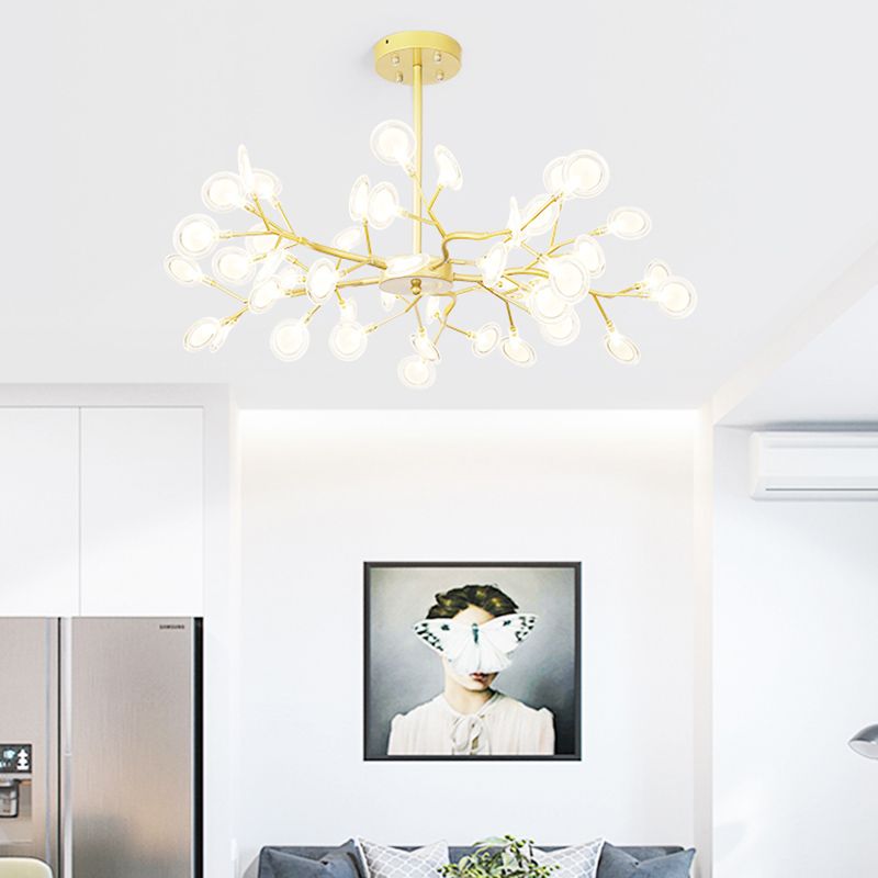 Modern Farmhouse Chandelier with Clear Acrylic Panels Shades Chandelier Lighting Fixtures