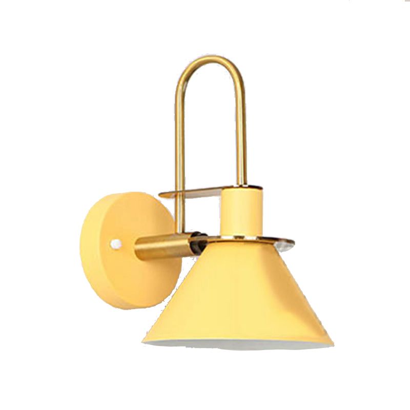 Metal Flared Wall Mounted Lamps Modern Style 1 Light Wall Lighting Fixtures