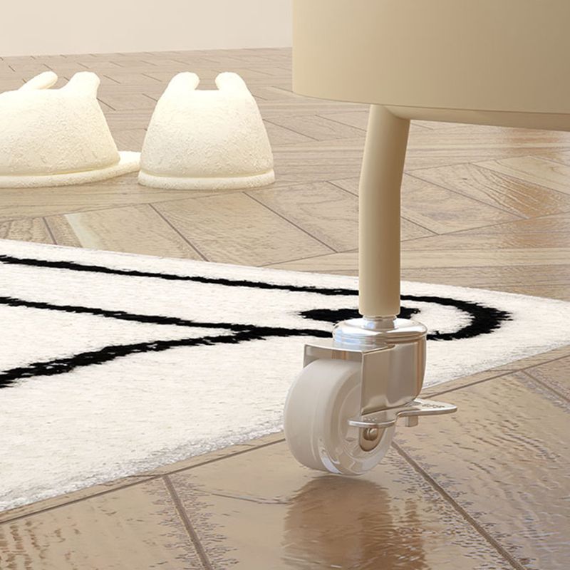 22.83" Tall Tray Top Side Table Metal Sofa Side Accent Table with Casters