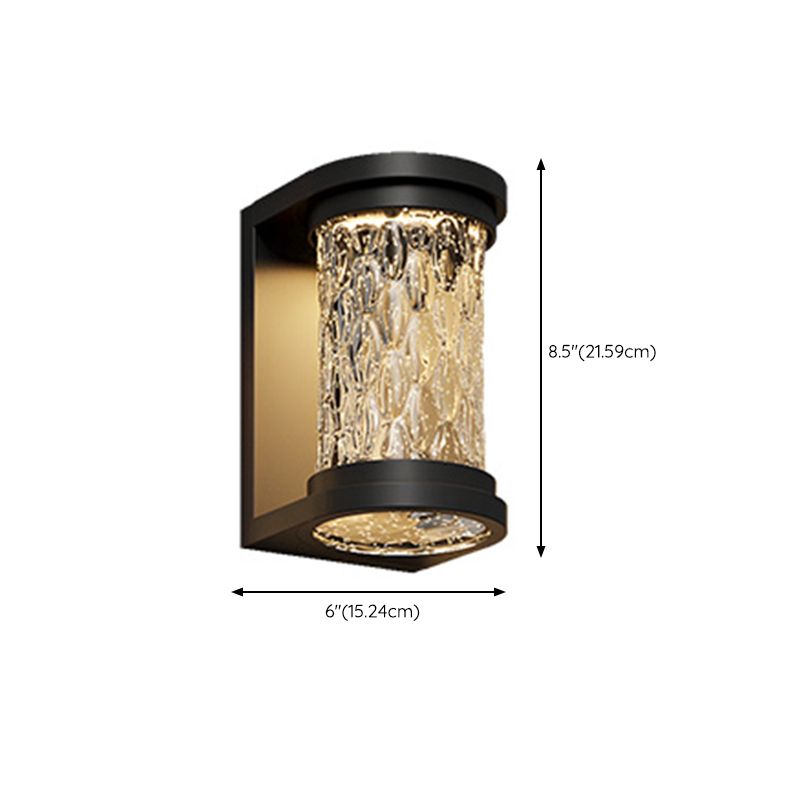 Simple Wall Sconce Cylinder Outdoor Wall Light Fixture with Glass