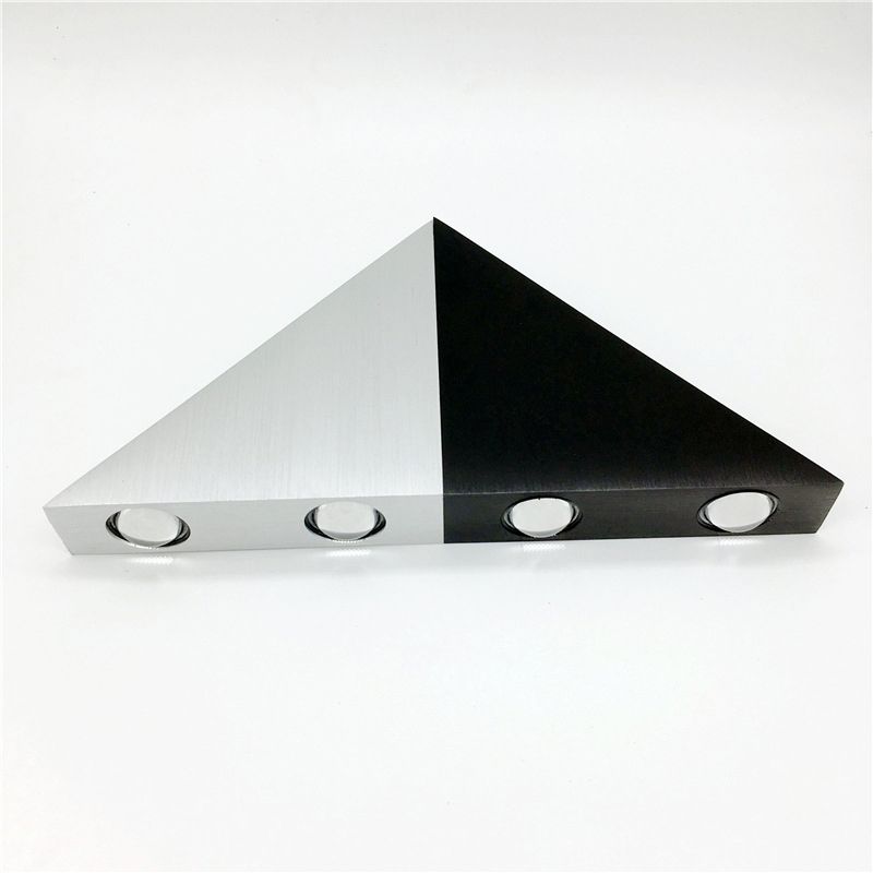 Lámpara de pared LED de aluminio triangular de aluminio de 9 "de ancho accesorio de iluminación decorativa interior en negro + blanco
