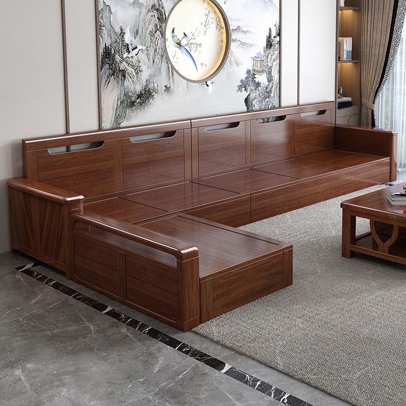 County Style Solid Wood Frame Sofa Cotton Blend Sofa and Chaise