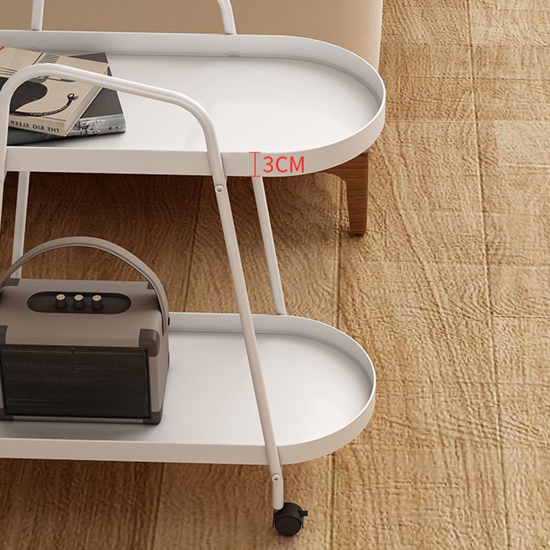 Tray Top Double Tier End Table Oval End Slide Table with Storage
