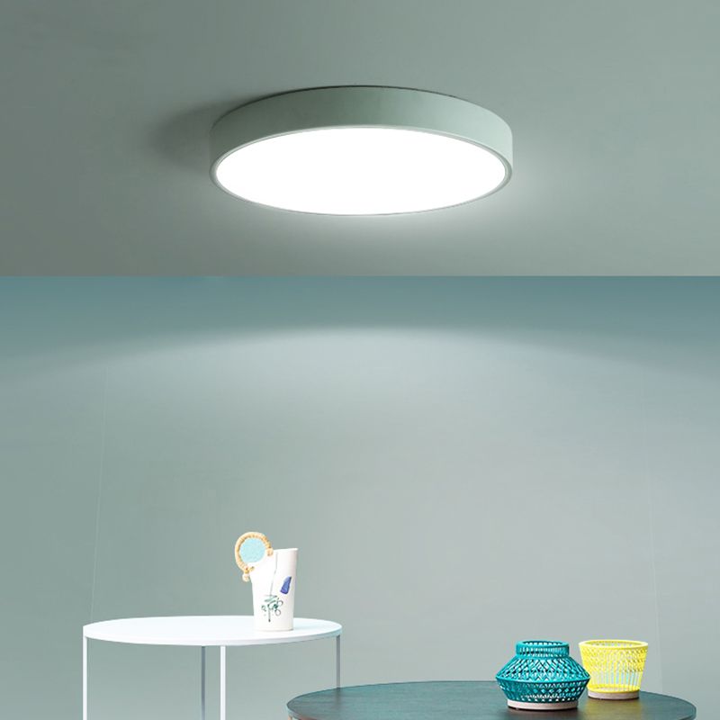 Plafonnier LED mince de forme ronde macaron, Style Simple et moderne en fer, 1 lumière encastrée pour chambre à coucher