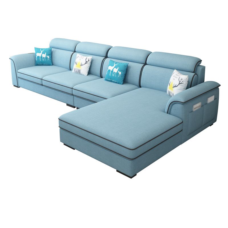 Contemporary L-Shape Sectional with Storage and USB for Apartment