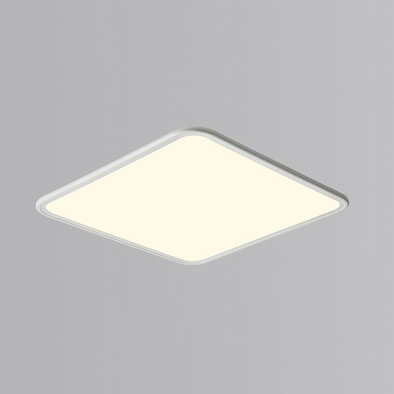 Modern Style Square Ceiling Fixture Metal 1 Light Ceiling Mounted Light in White