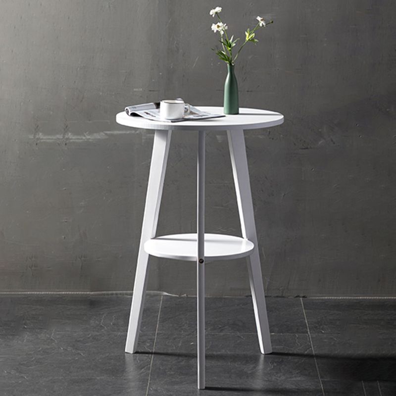 Solid Wood Pub Table Industrial Bar Height Round Bar Table for Indoor