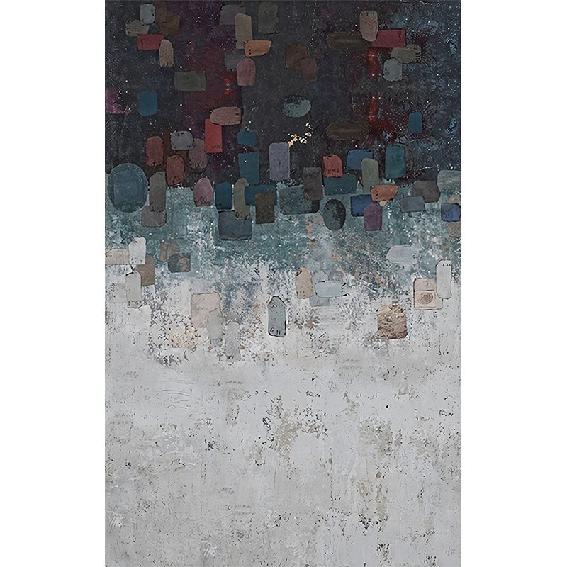 Whole Brush Stroke Wallpaper Mural Grey and Green Non-Woven Cloth Wall Art, Waterproof, Custom Size