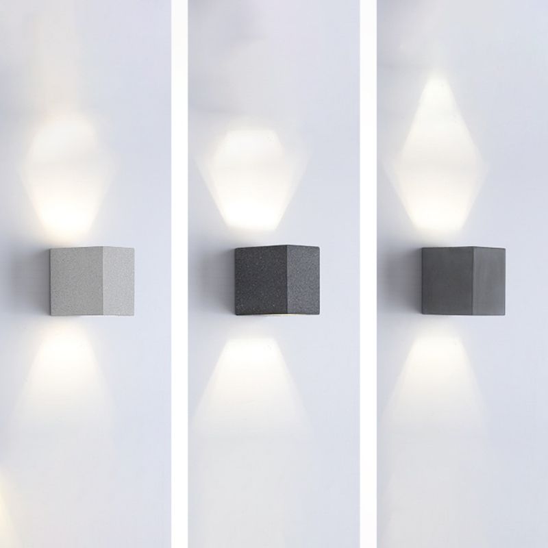 Cuboid Wall Light Fixture Modern 1-Light Wall Mounted Lamp with Cement Shade for Aisle