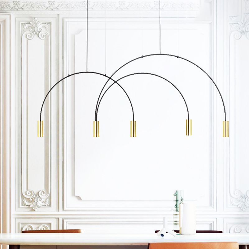 Modern Style Island Light Cylindrical Shade Chandelier Light for Dining Room