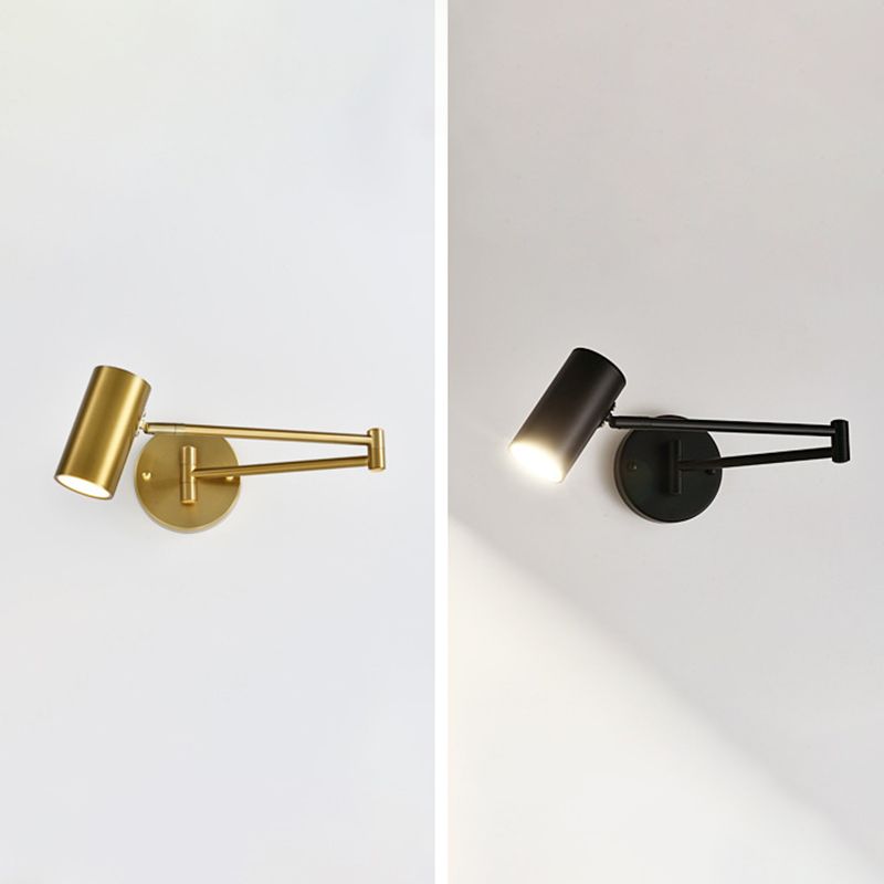 Prononi leggeri in metallo a 1 luce Moderna MODERNIT BLACK E GOLD ARM SCHEDTURE DELLA parete