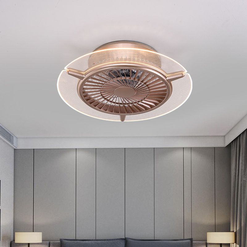 Roségold -Scheibe -Form -Spülen -Deckenventilator Leuchtt