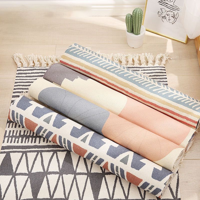 Yellow Plants Indoor Carpet Polyester Casual Area Rug Washable Rug for Home Decor