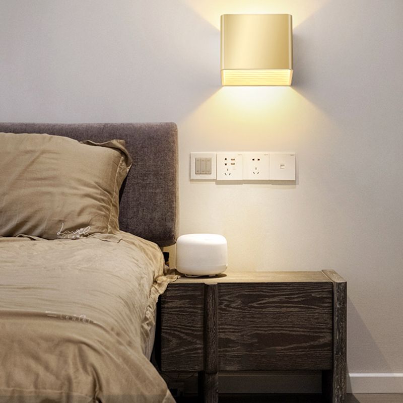 Metal Square Wall Sconces Contemporary Style 2 Lights Wall Washer Sconce