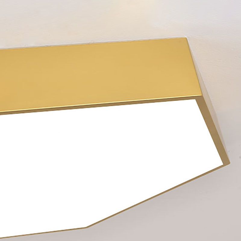 Nordic Hexagon Ceiling Light Metal LED Flush Mount Light in Gold for Office