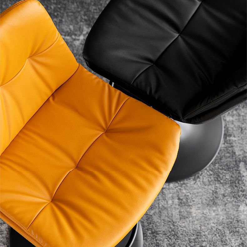 Swivel and Adjustable Bar Chair Modern Faux Leather Armless Bar Chair